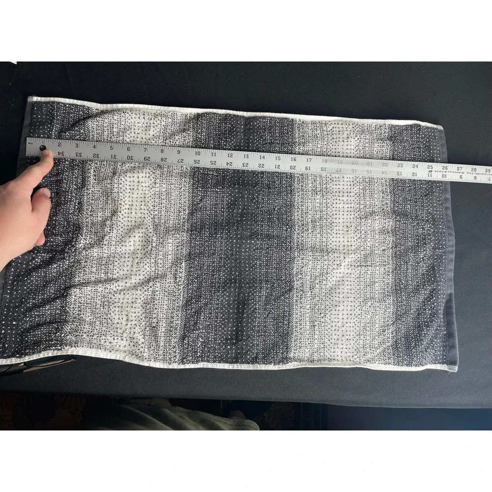 Better Homes & Gardens Gray White Striped Hand Towels Set of 2 Cotton Blend